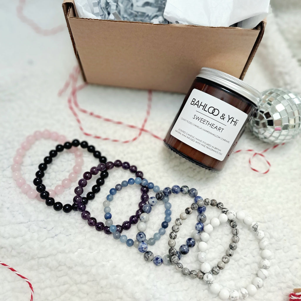 Sweetheart Candle + Crystal Bracelet Gift Set