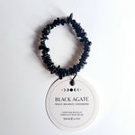 BLACK AGATE CRYSTAL CHIPSTONE BRACELET