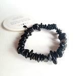 BLACK AGATE CRYSTAL CHIPSTONE BRACELET